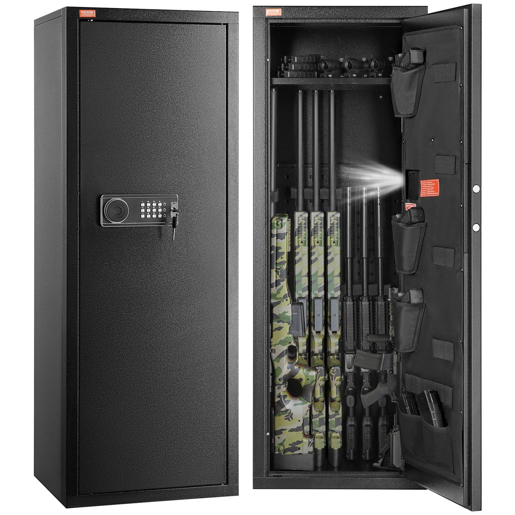 8-10 Rifles Gun Safe, Rifle Safe with Lock & Digital Keypad, Quick Access Tall Gun Storage Cabinet with Removable Shelf, Rifle Cabinet for Home Rifle and Shotguns