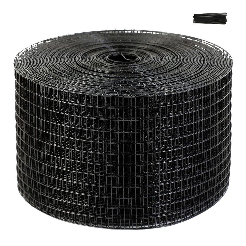 8 inch x 100ft Solar Panel Bird Guard, Critter Guard Roll Kit with Rust-proof PVC Coating, Solar Panel Guard with 50pcs Tire Wires, 1/2 inch Wire Roll Mesh