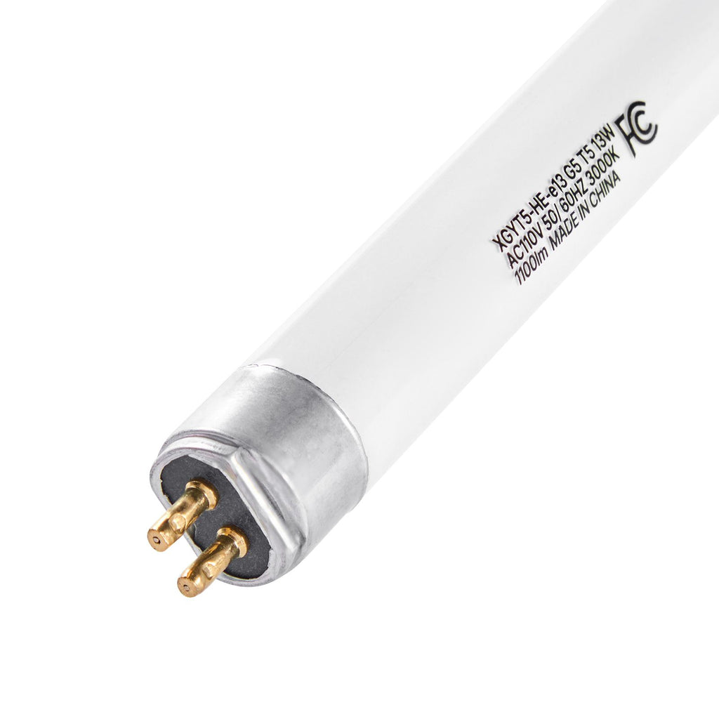 8 Pack T5 Fluorescent Light Bulbs, 21-Inch Linear, Fluorescent Tube Lamp with 3000K Warm White, 13 Watts, G5 Bi-Pin Base, 1100 Lumens, Replacement Bulb, for Under Cabinet Counter Fixture, Closet