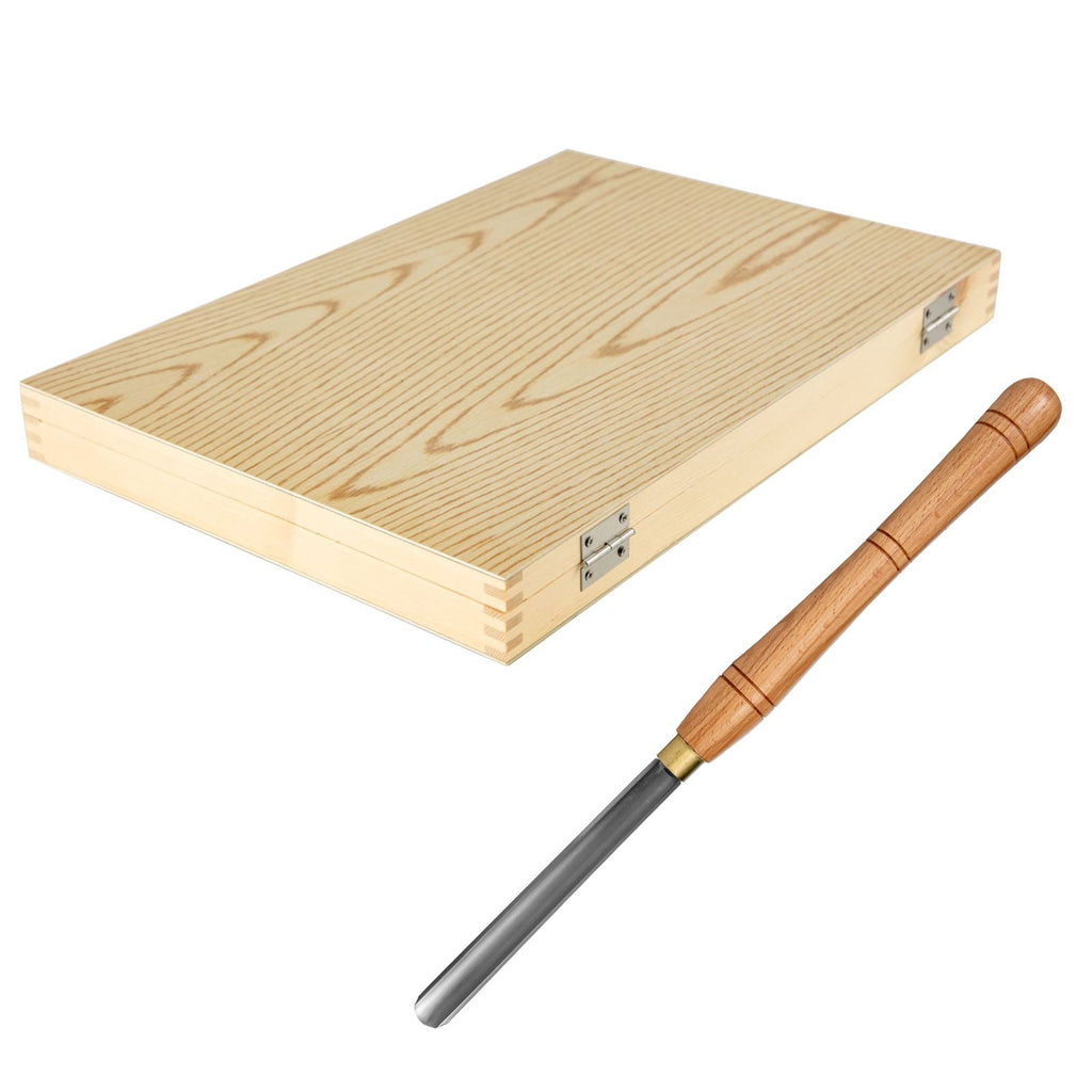 8 Piece Wood Lathe Chisel Set, HSS Steel Wood Carving & Cutting Tools for Hardwood, Includes Bonus Chisel & Wooden Storage Case