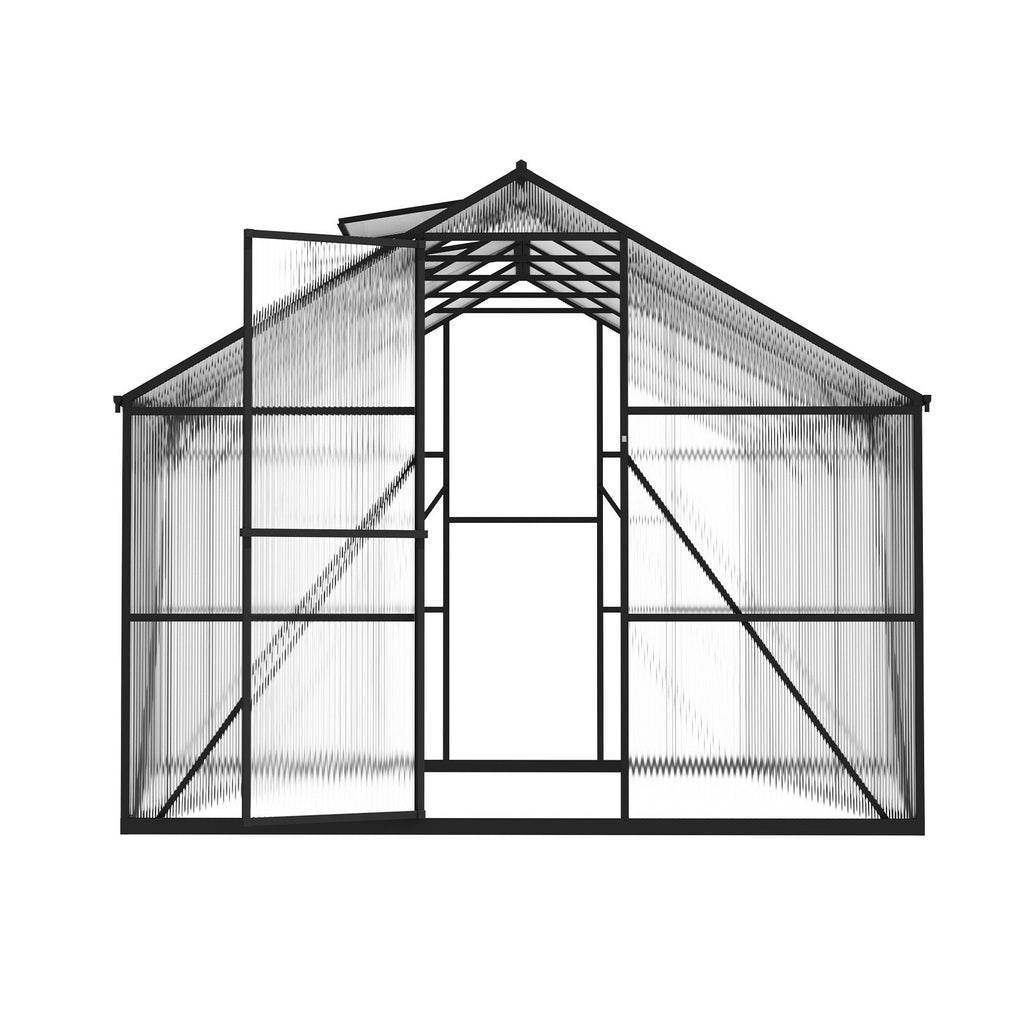 8 x 10 FT Polycarbonate Greenhouse, Heavy Duty Outdoor Green House with Adjustable Vents & Push-Pull Lockable Door, Quick Setup, Aluminum Frame Walk-in Greenhouse Sunroom for Outside Garden Lawn