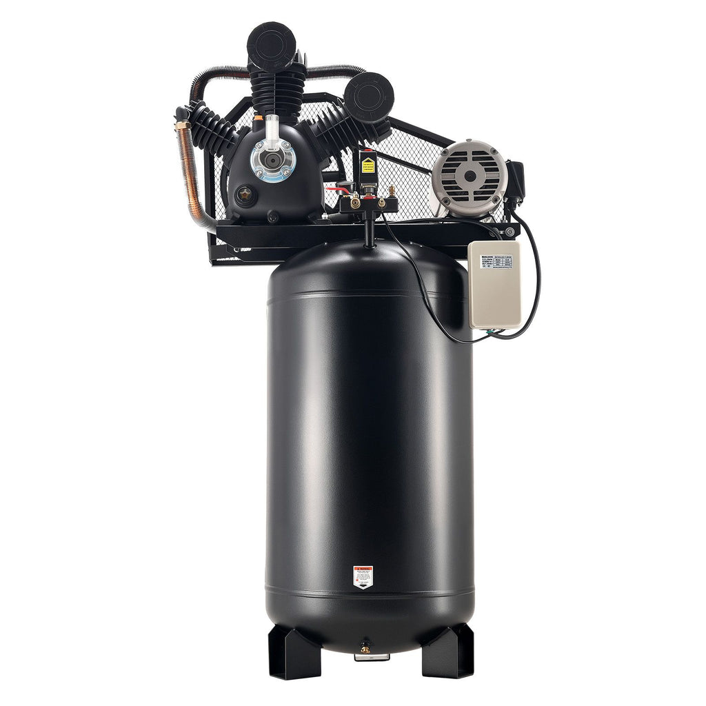 80 Gallons Heavy-Duty Air Compressor, 10HP 17 SCFM at 90PSI Air Compressors Max 175PSI, Oil-Lubricated Compressor Tank for Industrial Manufacturing, Large Workshops (230V 3-Phase, No Plug)