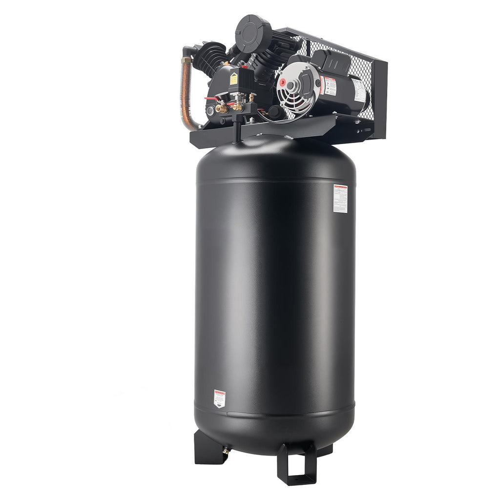 80 Gallons Heavy-Duty Air Compressor, 5HP 10 SCFM at 90PSI Air Compressors Max 175PSI Pressure, Oil-Lubricated Compressor Tank for Industrial Manufacturing, Large Workshops (230V 60Hz, No-Plug)