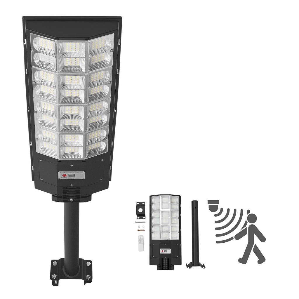 8000W Solar Street Light Outdoor, 450000LM, Commercial Parking Lot Light Dusk to Dawn, LED Flood Security Lamp with Motion Sensor, IP65 Waterproof Outdoor Lighting, for Driveway Yard, 1 Pack
