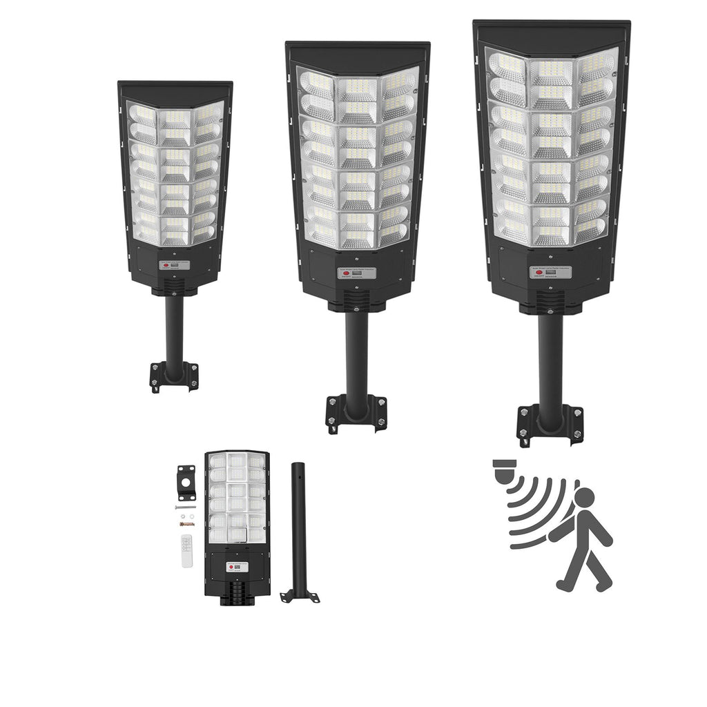 8000W Solar Street Lights Outdoor, 450000LM, Commercial Parking Lot Lights Dusk to Dawn, LED Flood Security Lamp with Motion Sensor, IP65 Waterproof Outdoor Lighting, for Driveway Yard, 3 Pack