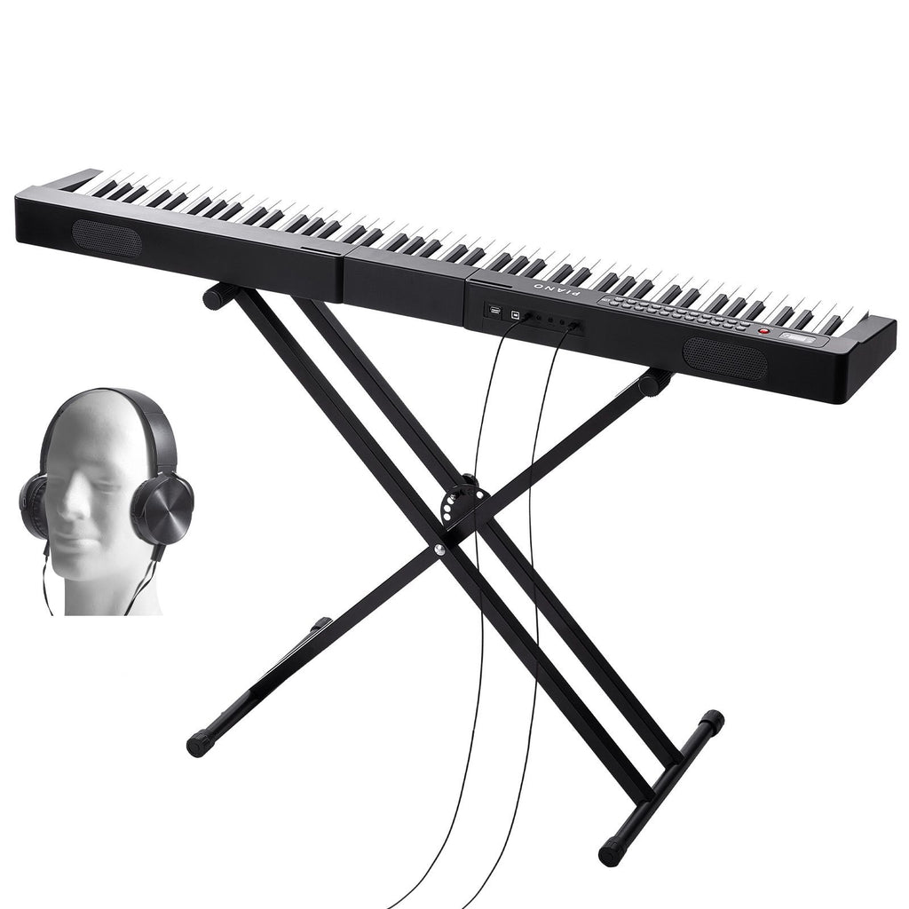 88 Key Digital Piano Keyboard, Semi Weighted Keys, Full Size Electric Keyboard Piano Set with Adjustable Stand Built-In Speakers Sustain Pedal Headphones, Bluetooth MIDI USB for Beginners