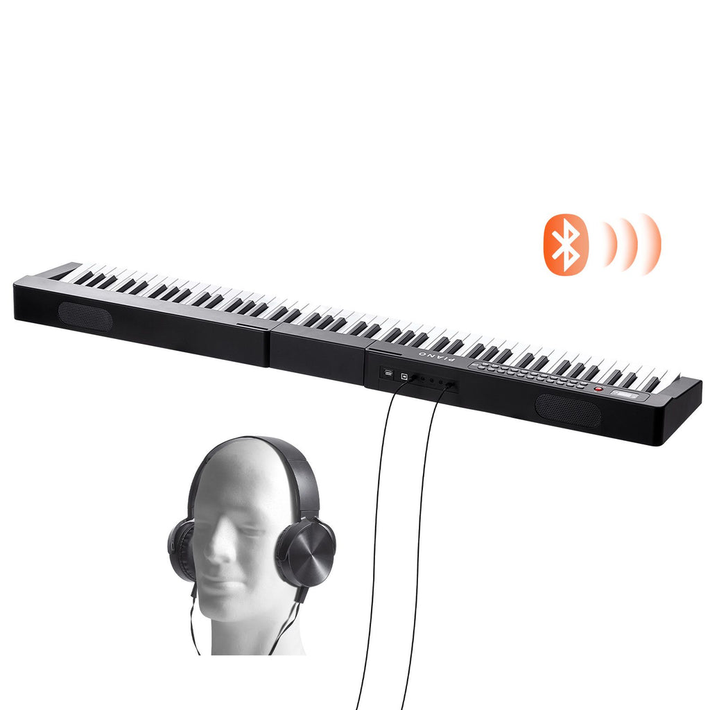 88 Key Digital Piano Keyboard, Semi Weighted Keys, Full Size Electric Portable Keyboard Piano Set with 1000 Tones Built-In Speakers Sustain Pedal Headphones, Bluetooth MIDI USB for Beginners