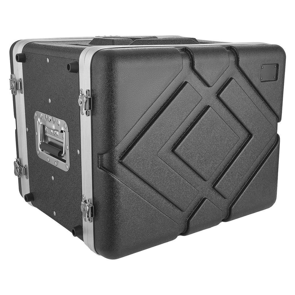 8U Rack Case, 14 in Depth, Server Rack Cabinet Shallow with ABS Construction, Recessed Twist Latches, Detachable Front & Back Cover, Easy Installation, for Amplifier, 11.4 in Internal Depth