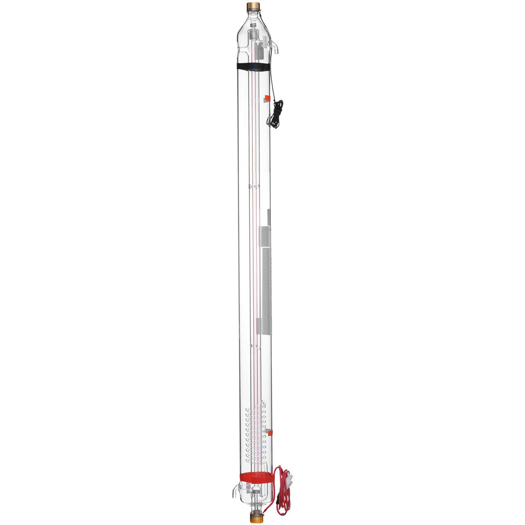 90W CO2 Laser Tube, 49.2 in (1250 mm) Length, 3.1 in (80 mm) Dia Borosilicate Glass Laser Cutter Tube with Metal Head, 10,000hr Wires Preconnected for Laser Engraver Engraving Cutting Machine