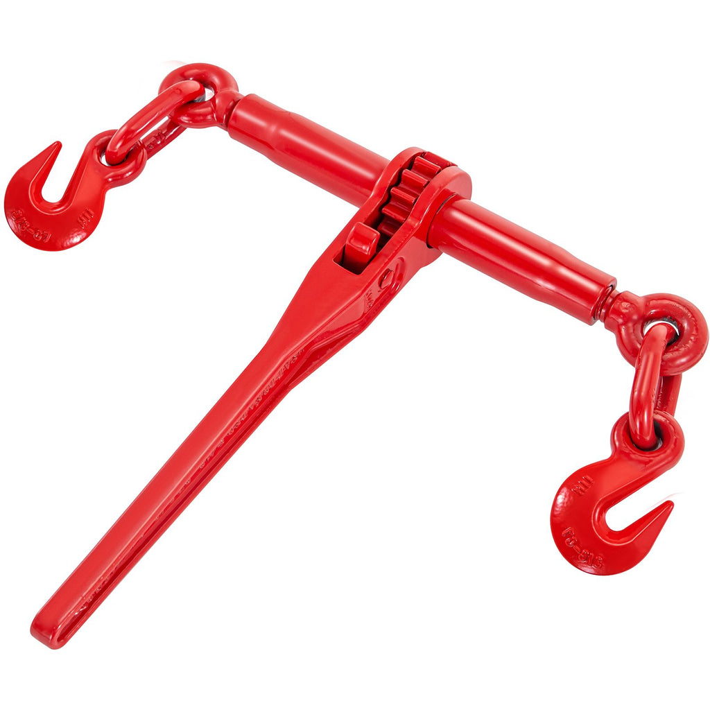 9215LBS 3/8\" – 1/2\" Ratchet Binders 9,215 LBS Secure Working Load, G70 Hooks and Adjustable Length, for Grade 70-80 Chains, Tie Down, Hauling, Towing, 2-Pack, Red image 2