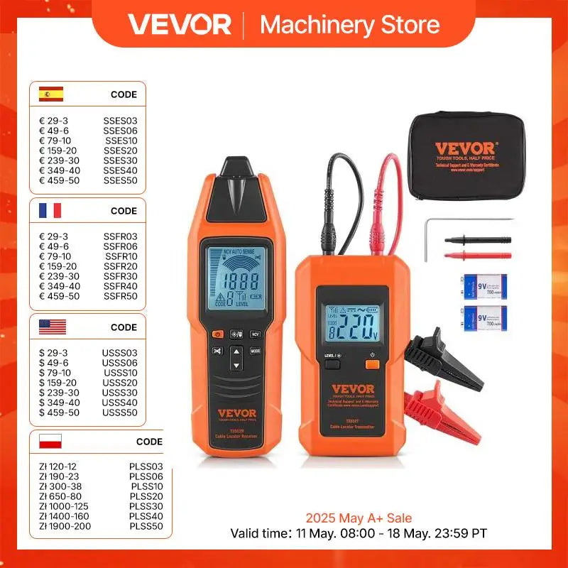 Subterranean Wire Tracker 3 FT Detection Depth, Circuit & Line Break Locator 6561 FT Length for Electric Hidden Wires