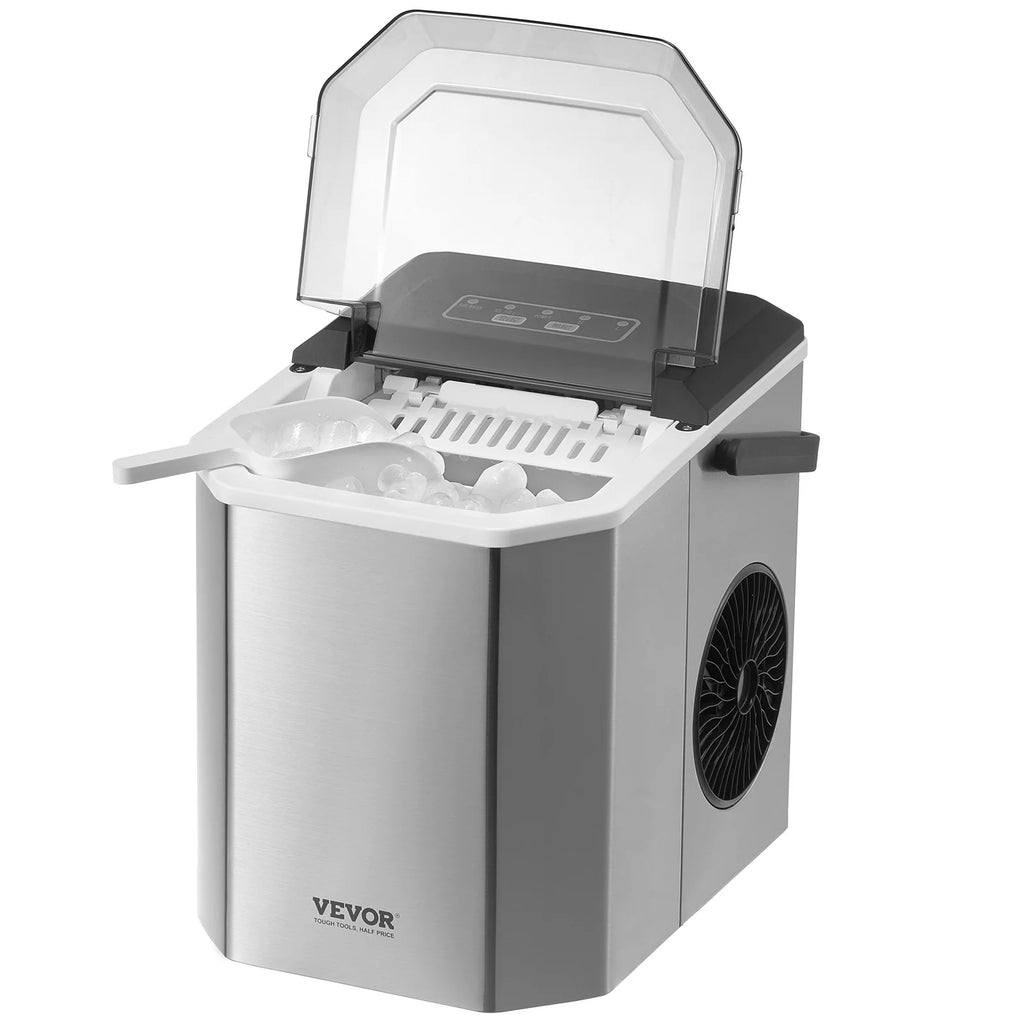 Countertop Ice Maker, 9 Cubes Ready in 6 Mins, 26lbs in 24Hrs, Self-Cleaning Portable Ice Maker with Ice Scoop and Basket