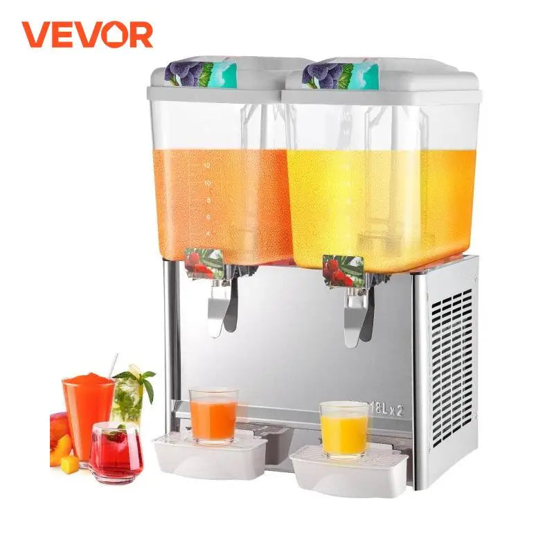Commercial Beverage Dispenser.5 Gallon 36L 2 Tanks Juice Dispenser CommercialFood Grade Material Ice
