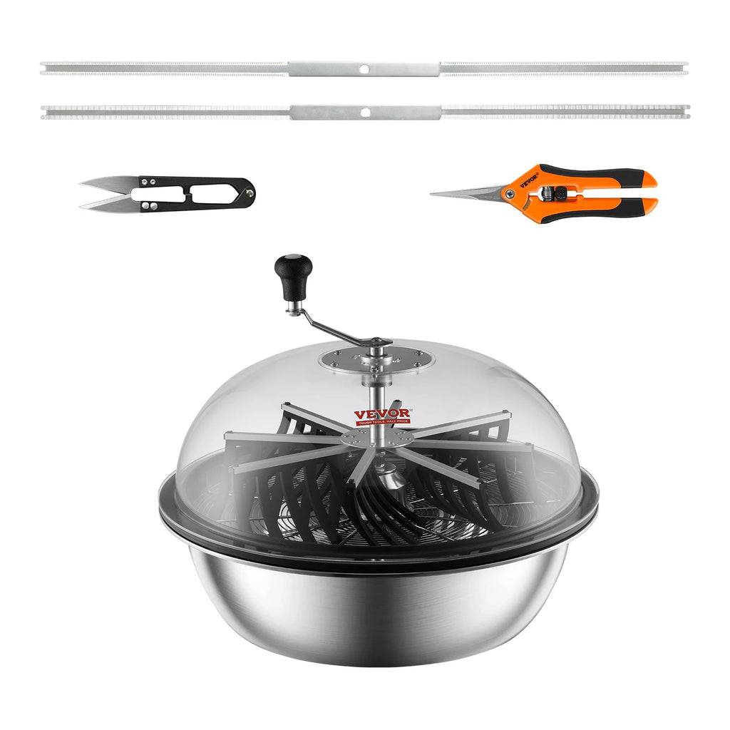 Leaf Bowl Trimmer,24'' Trimmer Bowl,Manual Bud Trimmer w/Stainless-Steel Blades for Twisted Spin Cut,Clear Visibility Dome