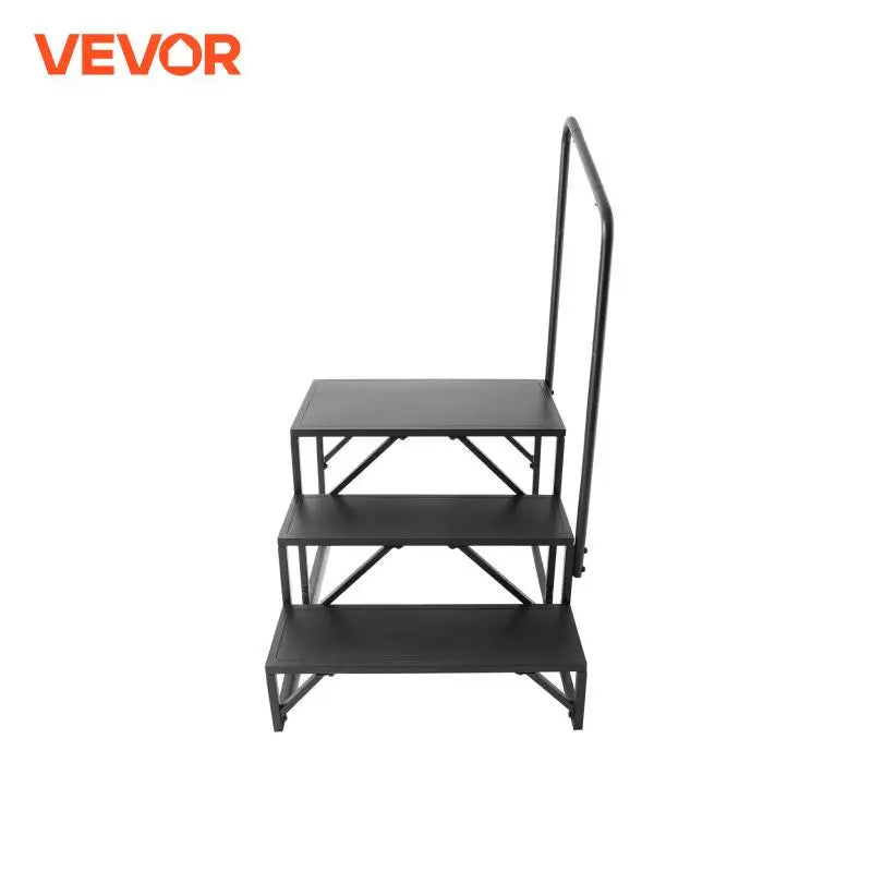 RV Steps, 3-Step RV Stairs 440 LBS Load Capacity Thickened Carbon Steel, With Handrail Non-Slip Steps for Safe Entry Exit