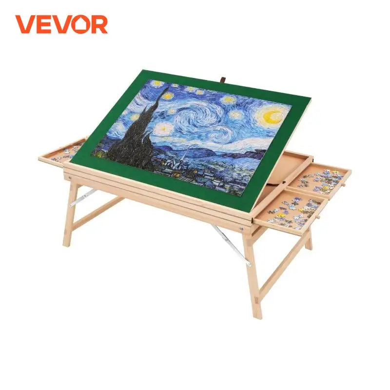 1500 Piece Puzzle Table with Folding Legs 4 Drawers and Cover Wooden Jigsaw Puzzle Plateau For Adults Gift for Mom