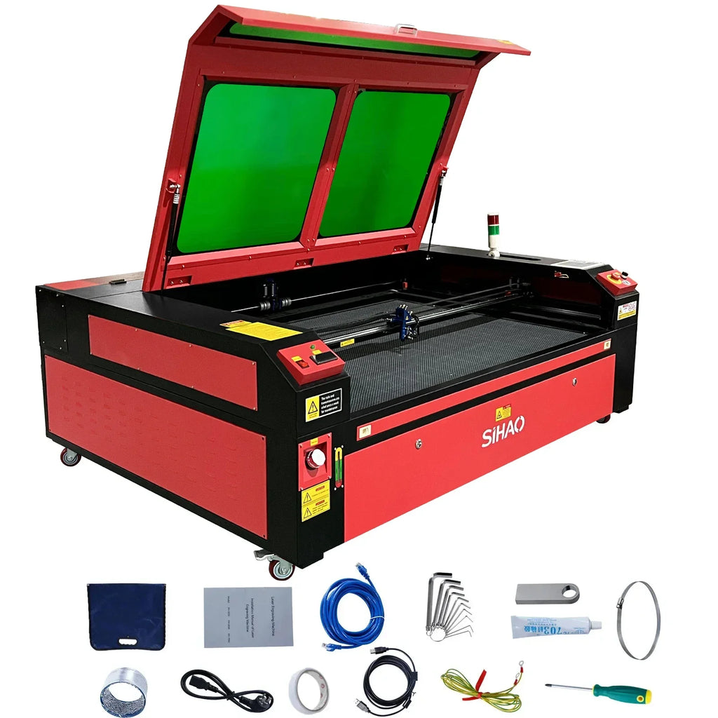 CO2 Laser Engraver 50/60/80/100/130W with Ruida & LightBurn - High-Speed Engraving for Wood/Fabric/Metal, Digital Control