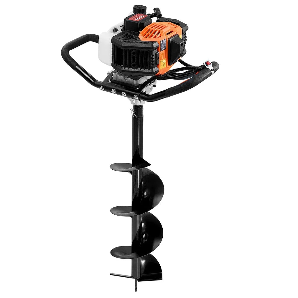 Gas Post Hole Digger 52CC 1450W with 8' Drill Bits & 1 Extension Rod