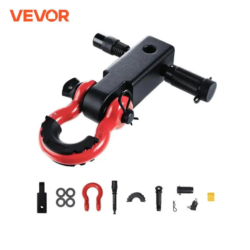 2" Shackle Hitch Receiver D-Ring Shackle with Trailer Lock Pin Towing Accessories for Trucks Off-Road Vehicle Recovery