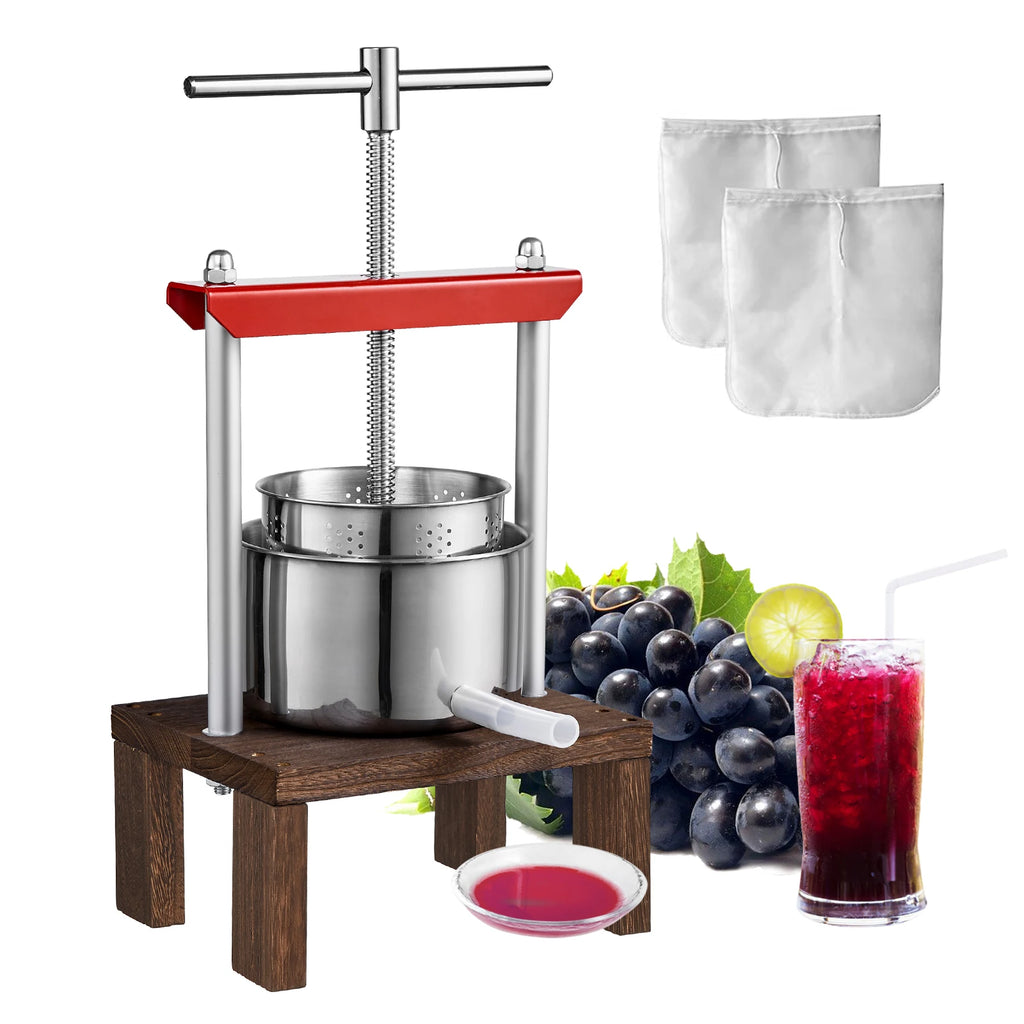 2L Orange Juicer Extractor Stainless Steel Household Manual Squeezer Fruit Tincture Wine Olive Pressing Kitchen Machine