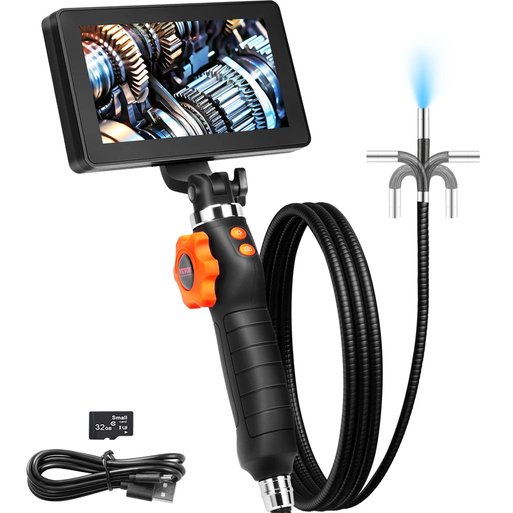 Two-Way Articulating Borescope  Light, Inspection Camera with 0.25" Len for Wall Automotive Engine Inspect-4.9FT