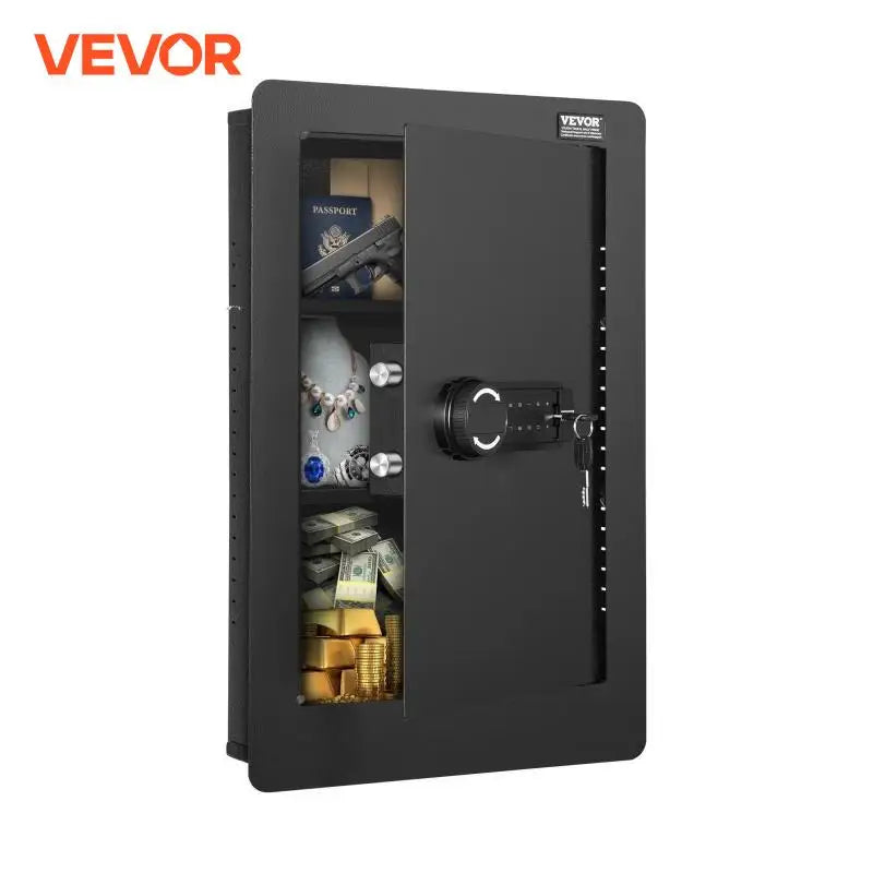 Tall Wall Safe 3/4-Tier Hidden Wall Safe with Keypad Q235 Cold-Rolled Steel In Wall Safe for Money Jewelry Passport Home