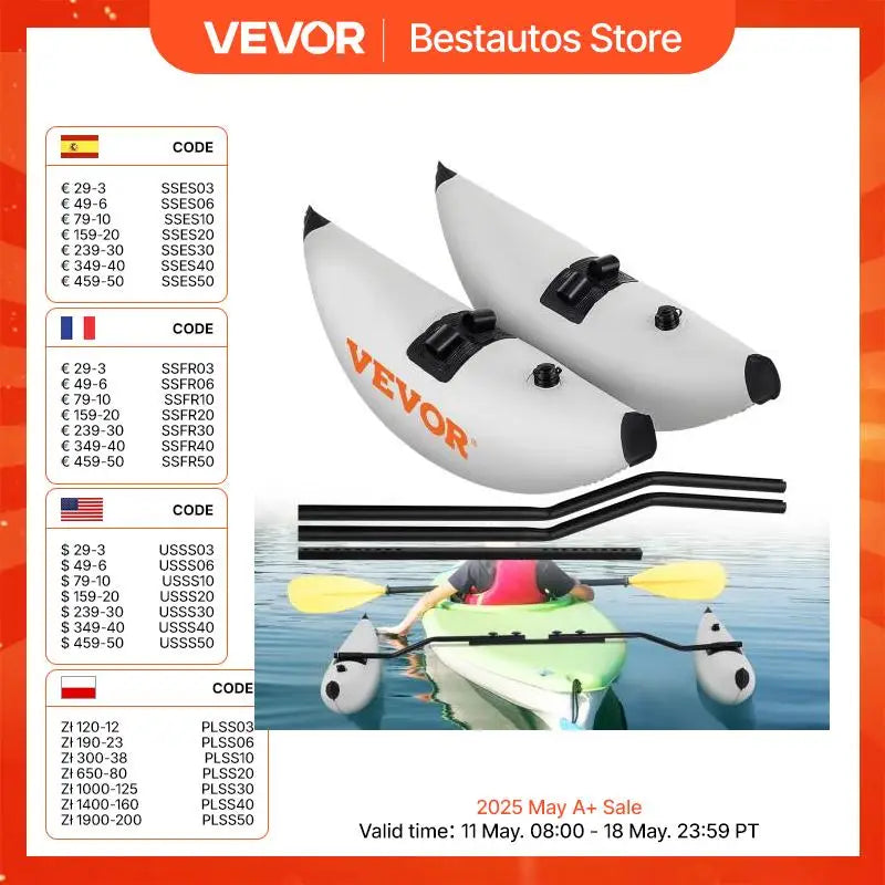 2 Pcs Kayak Outrigger Stabilizer Inflatable Outrigger Float Standing Float Stabilizer System Kit for Canoes Fishing Boats