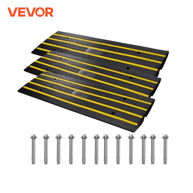 1/2/3 Packs Cable Protector Ramp Curb Rubber Driveway Threshold Bridge Expandable Ramps for Loading Dock Garage Sidewalk