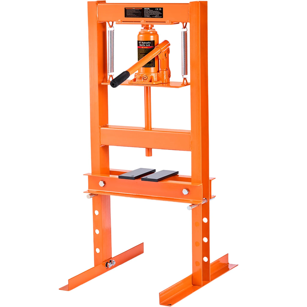 Hydraulic Shop Press, 6Ton H-Frame Hydraulic Shop Press, Adjustable Shop Press w/Press Plates, Heavy Duty Hydraulic Press