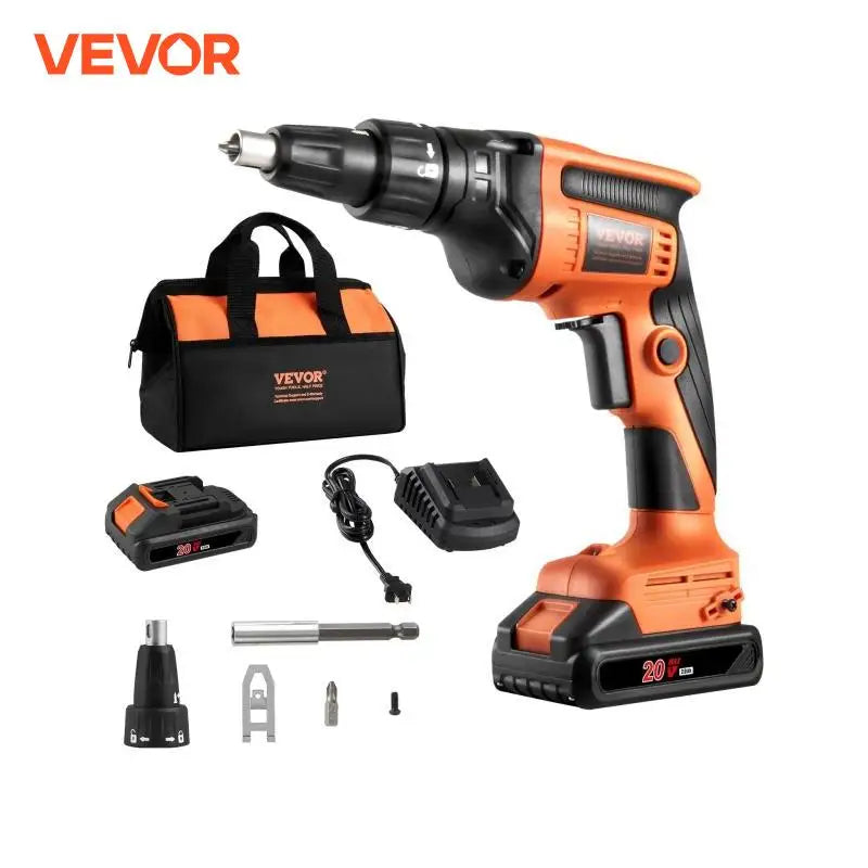Drywall Screw Gun 20V Max Drywall Screwgun 4200RPM Brushles Cordless Drywall Gun Kit Reverse Adjustable Built-in LED Light