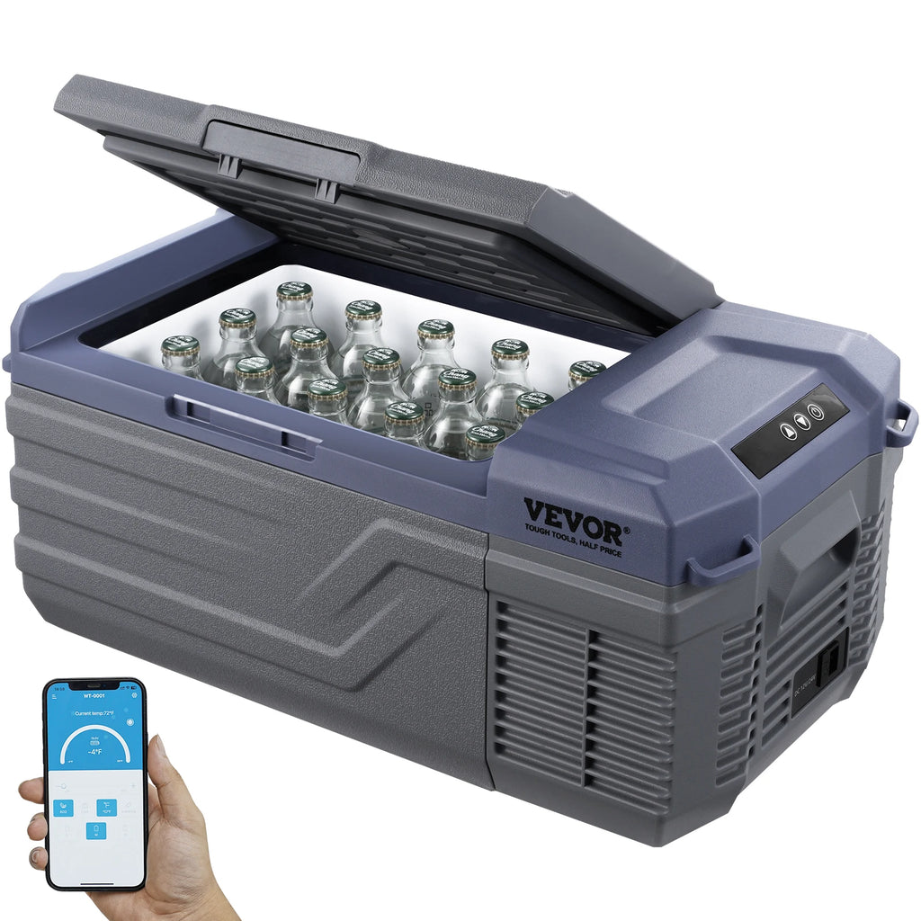 15L Car Refrigerator,12V Car Fridge,Single Zone Portable Freezer,-4℉-68℉ Range,12/24V DC and 100-240V AC Compressor Cooler