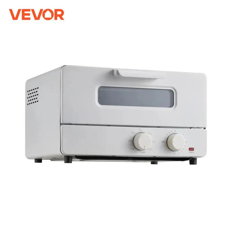 5-IN-1 Steam Oven Toaster 12L Convection Oven 1300W Steam Toaster Oven Countertop Combo with Grill Pizza Pan Gloves White