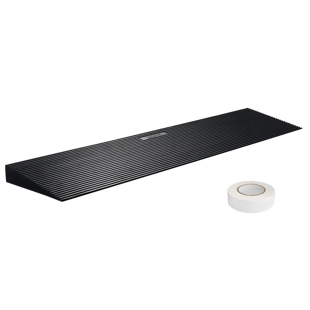 1.6In Rise Cuttable Threshold Ramp for Sweeping Robot,35.4" Wide Natural Rubber Wheelchair Ramp,Non-Slip Solid Rubber Ramp