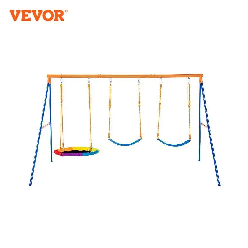 Swing Sets for Backyard 600lbs Capacity Swing Set with 1 Saucer Swing Seat 2 Belt Swing Seats Swingset Outdoor for Kids