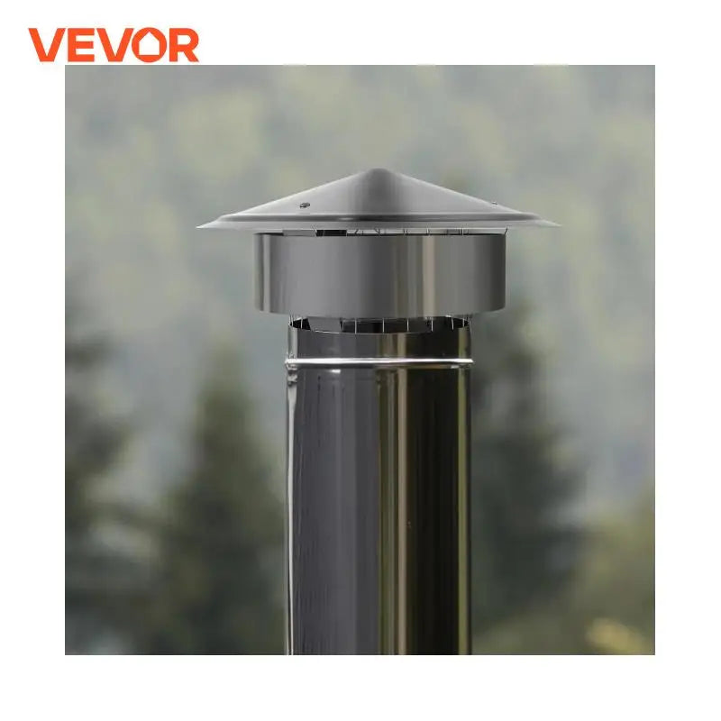 Chimney Cap 6 inch 304 Stainless Steel Round Roof Rain Cap 11.81-inch Increased Caps for Insulation Vent Cover Outside