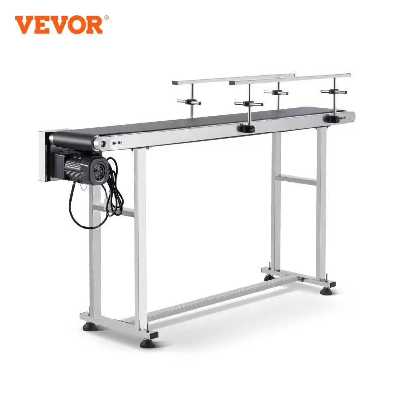 PVC Belt Conveyor Table Double Guardrail Stainless Steel Motorized Adjustable Speed for Factory Inkjet Coding Powered