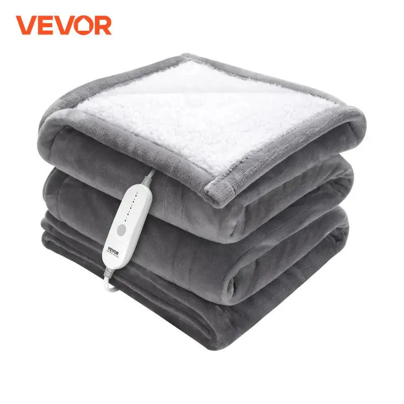 Heated Blanket Electric Throw 4 Sizes Soft Flannel & Sherpa Heating Blanket with 3 Hours Timer Auto-off 5 Heating Levels