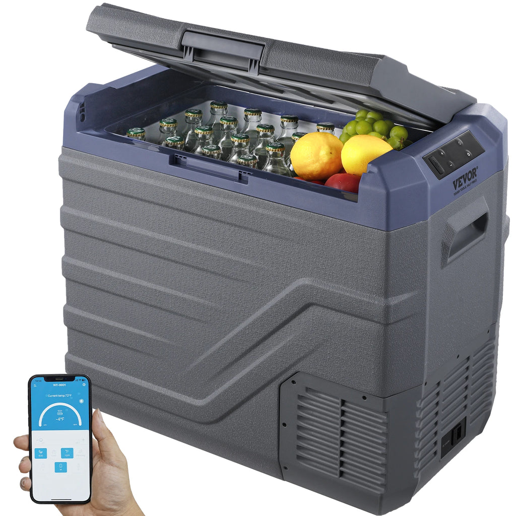 45L Car Refrigerator, 12V Car Fridge, Single Zone Portable Freezer, -4℉-68℉, 12/24V DC and 100-240V AC Compressor Cooler