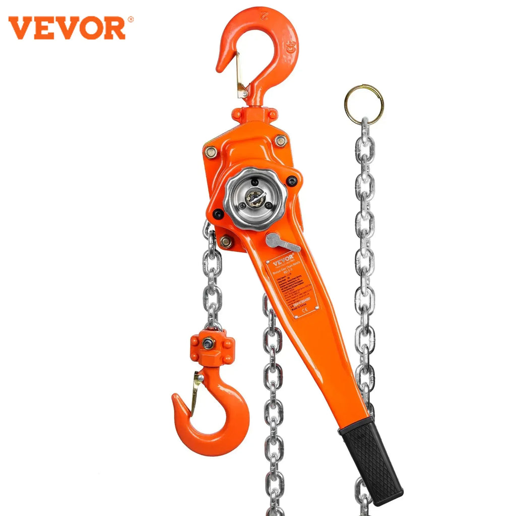 Manual Lever Chain Hoist 0.75/1.5/3/6Ton 10/20 FT Come Along G80 Galvanized Carbon Steel Auto Chain Leading for Garage
