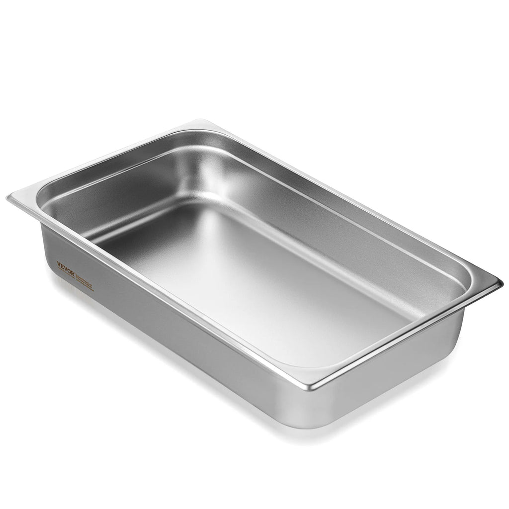 4 inch Buffet Chafing Dishes Gastronorm Pans Steam Table Pans Tray Stainless Steel Food Container for Party BBQ Baking