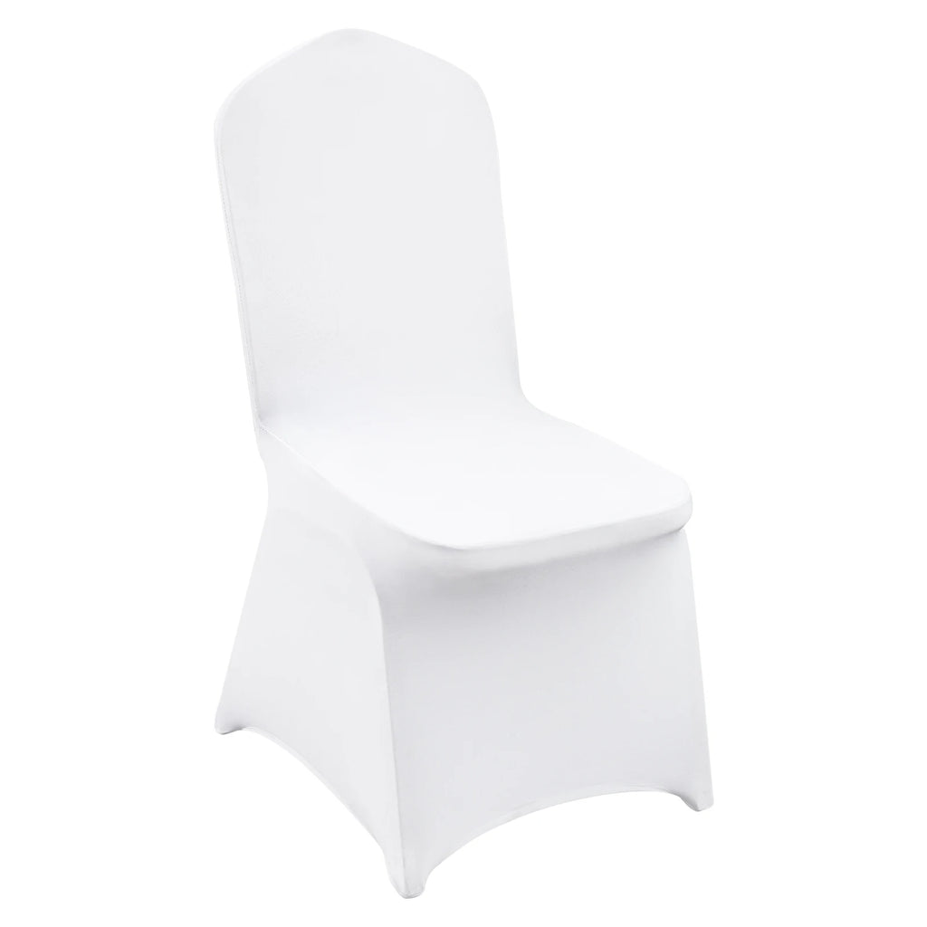 50pcs White Chair Covers Wedding Folding Chair Covers Universal Chair Cover Removable Washable for Wedding/Celebration