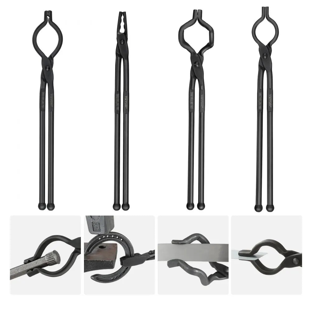 Blacksmith Tongs 18” V-Bit Bolt Tongs Wolf Jaw Tongs Z V-Bit Tongs and Gripping Tongs Carbon Steel Forge Tongs