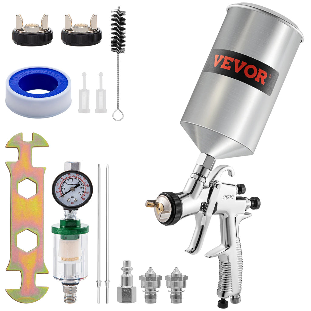 LVLP Auto Air Spray Gun High Performance Paint Sprayer Gun with 1.3/1.4/1.8mm 3 Nozzles Paint Gun for Wall Automotive Home