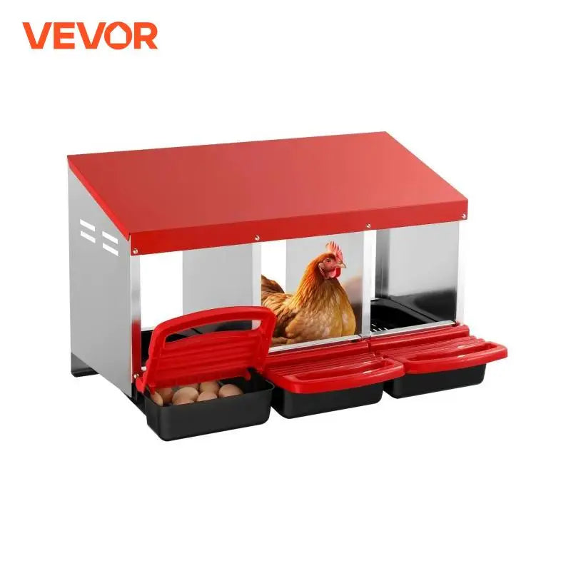 Chicken Nest Box Stable & Corrosion-Resistant Metal Boxes with Inclined Nesting Boxes Fit for Different Chicken Breeds