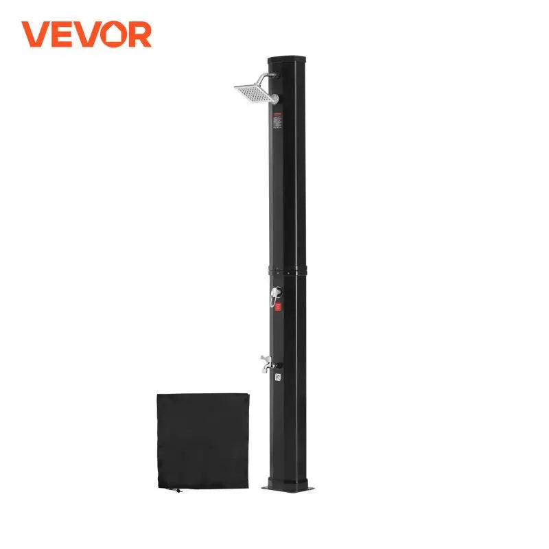 Outdoor Solar Heated Shower 35/40L Shower Kit with Head and Foot Tap Double Buckle for Outdoor Backyard Poolside Beach Spa