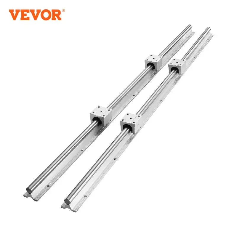 2PCS Linear Guide Rails SBR12 SBR16 SBR20 SBR25 800-2200mm & 4PCS UU Bearing Blocks Smooth Motion for DIY Mills CNC Parts