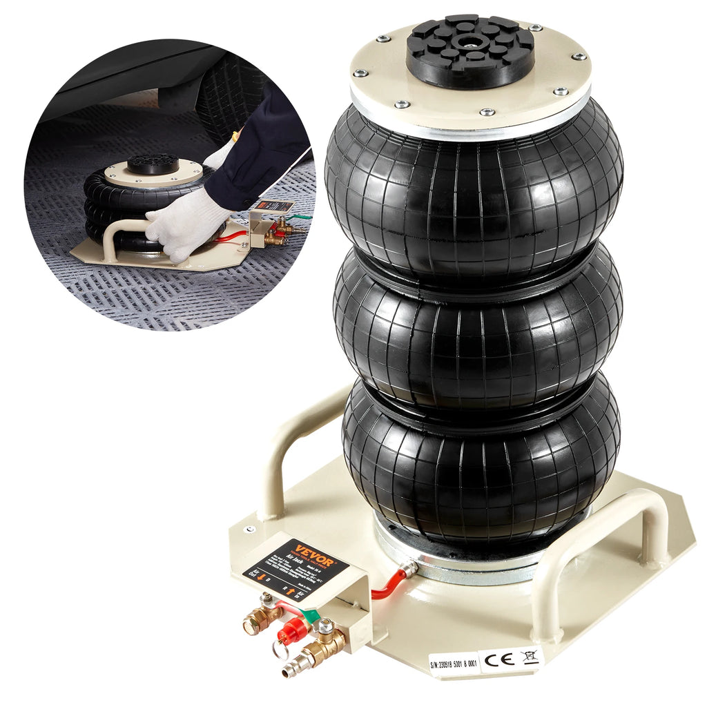 Air Jack, 6600 lbs Triple Bag Air Jack, Airbag Jack w/Six Steel Pipes,Lift up to 17.7 in,3-5 s Fast Lifting Pneumatic Jack
