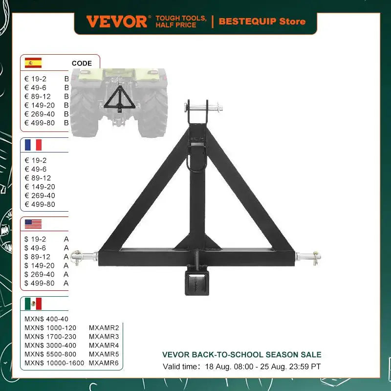 3 Point Hitch Receiver 3 Point 2inch 1 Tractor Tow For Kubota Mahindra Ford Yanmar John Deere Massey Ferguson