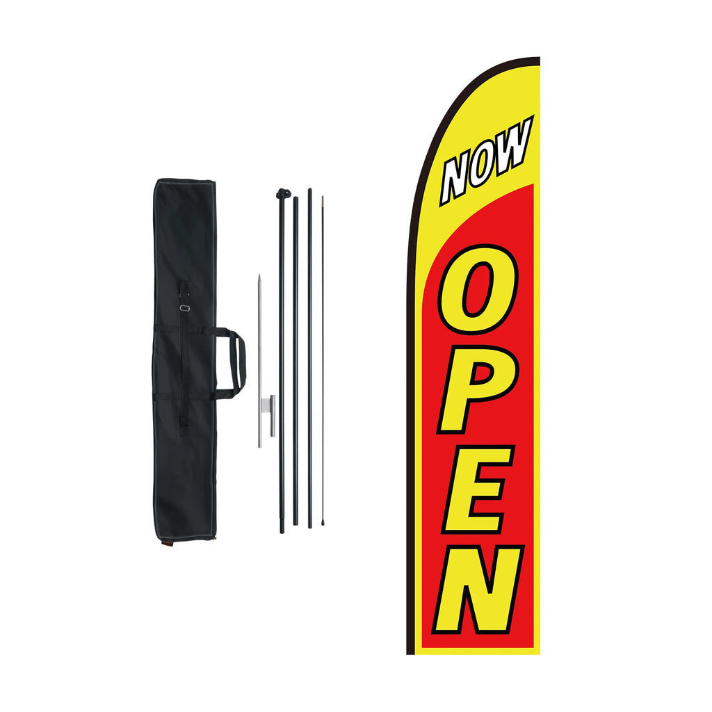 Feather Flag Pole Kit 3Packs Swooper Flag 16.3ft Sign Flag Poles for Business Advertising Flags Outdoor with Ground Stakes