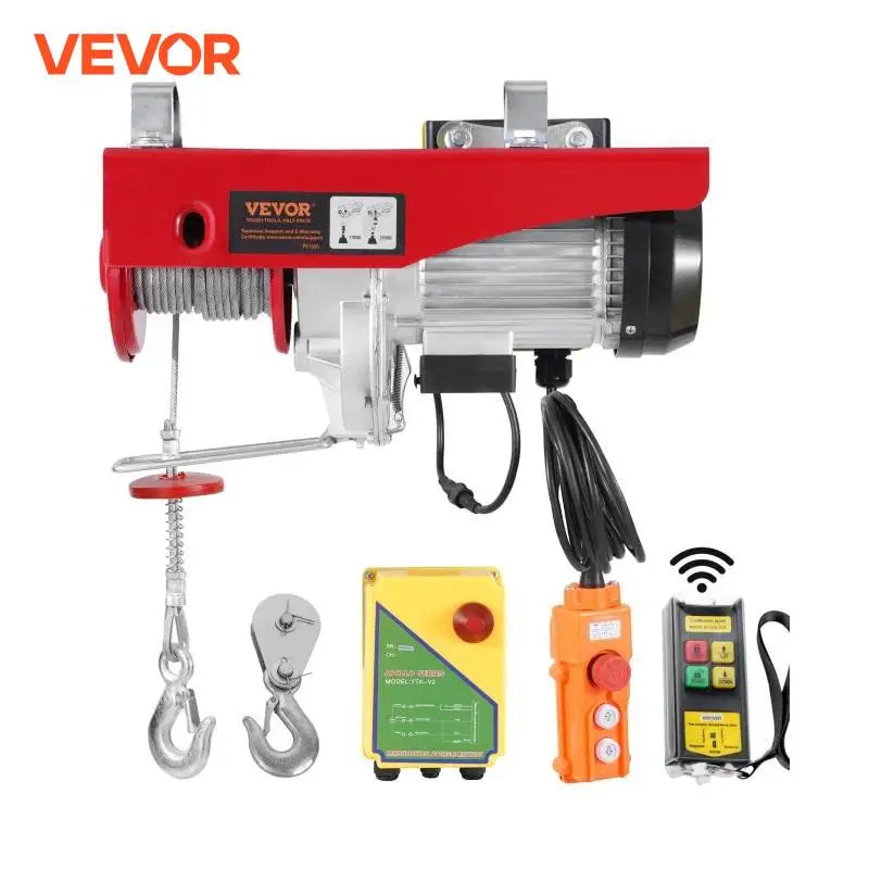 2200 lbs Electric Hoist Single/Double Slings Lift Crane Hoist with Wireless/Wired Remote Control Electric Winch for Garage